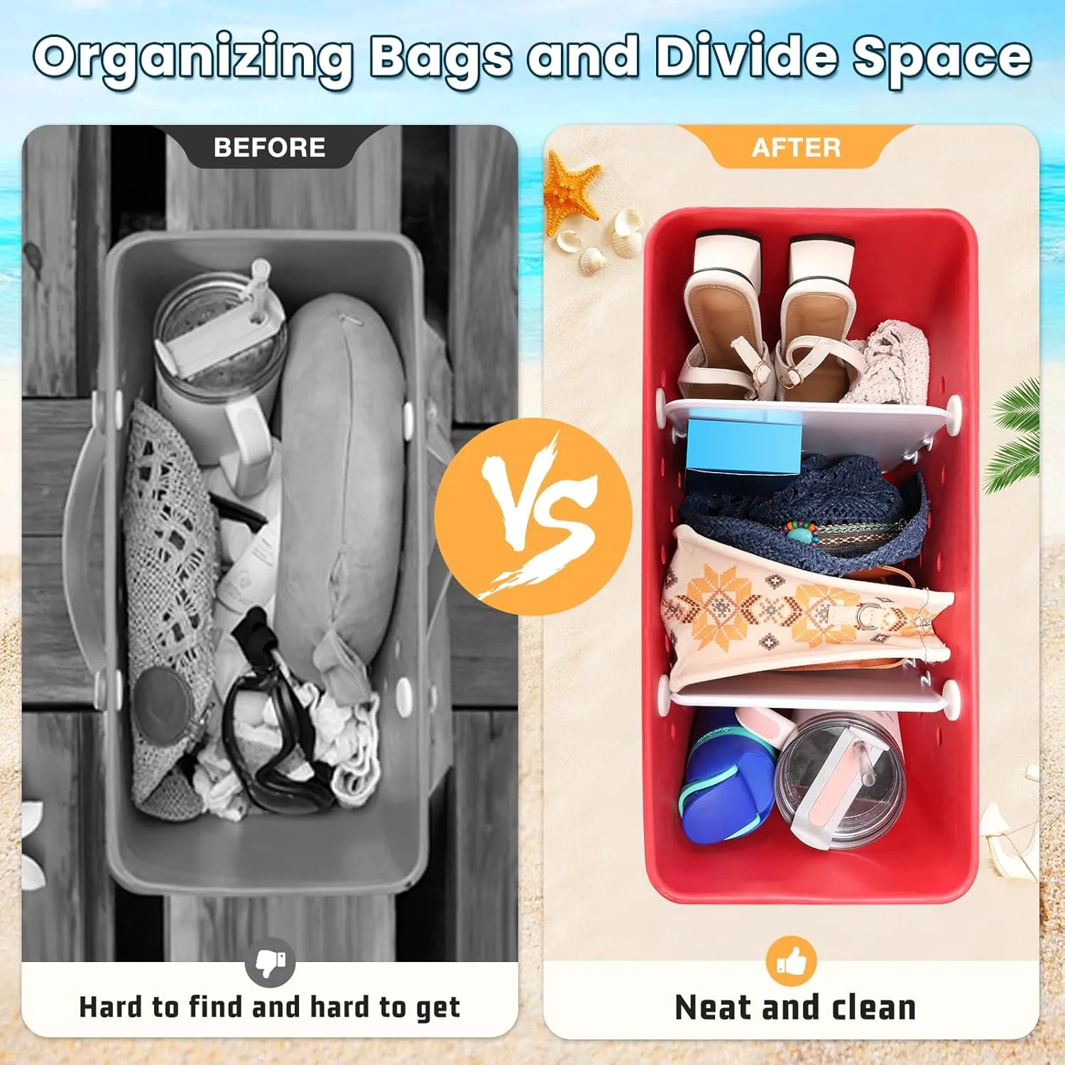LBF 2Pcs Divider Compatible with Bogg Bag Accessories Organizer XL Inserts Beach Bag Accessories