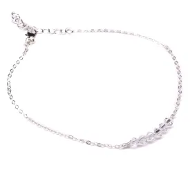 LeSilveStone Sterling silver anklet embelished with crystals from Swarovski?, adjustable chain ankle bracelet for women, simple dainty minimalist beach jewelry - Handcrafted in the USA.