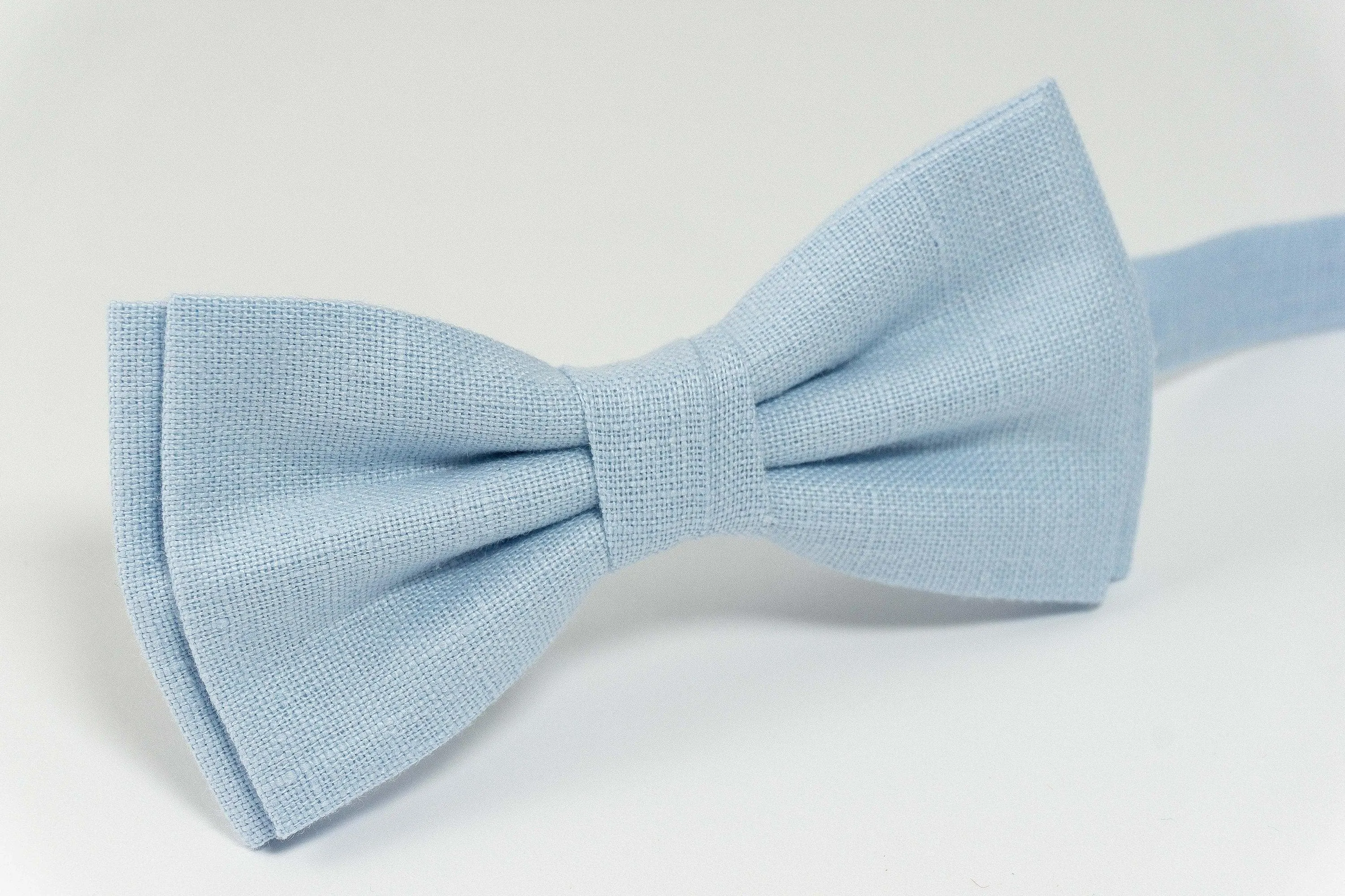 Light blue bow ties for weddings | Light blue butterfly bow tie