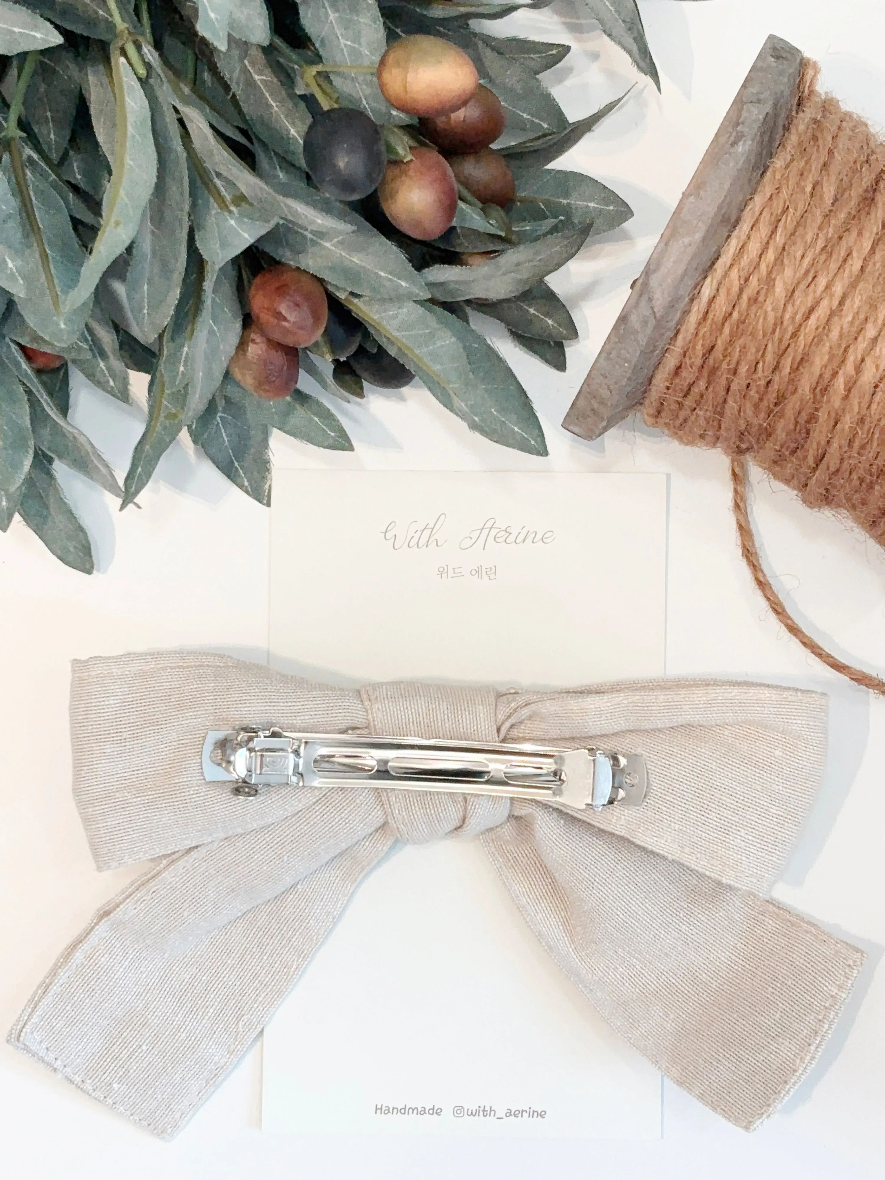 Linen Big Bow / French Clip / Single Item
