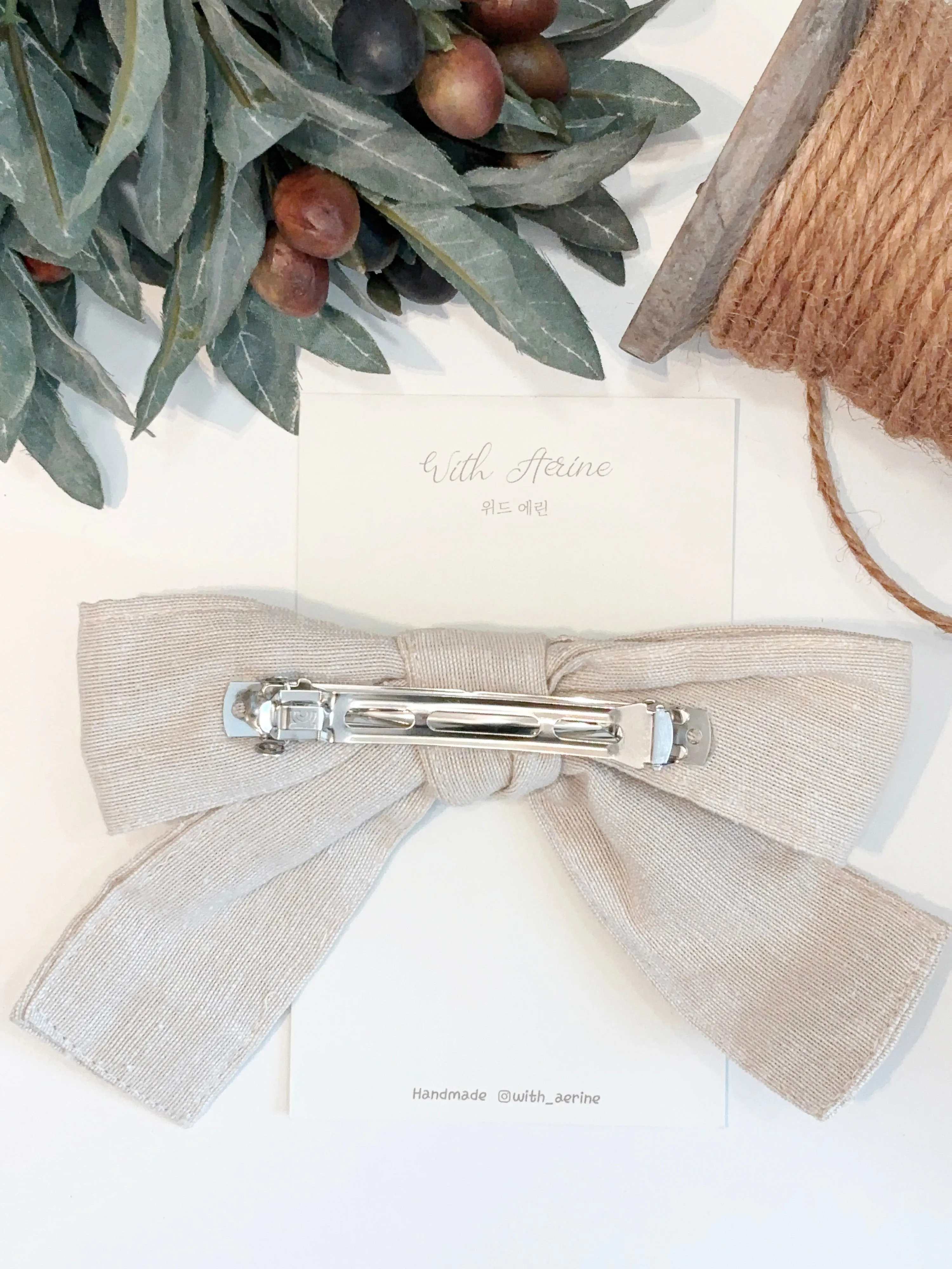 Linen Big Bow / French Clip / Single Item