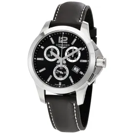 Longines Conquest Black Dial Chronograph Ladies Watch L3.379.4.56.3