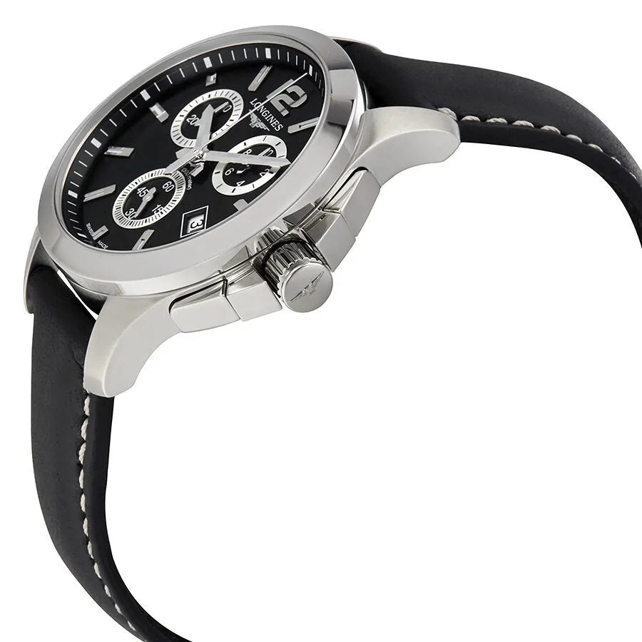 Longines Conquest Black Dial Chronograph Ladies Watch L3.379.4.56.3