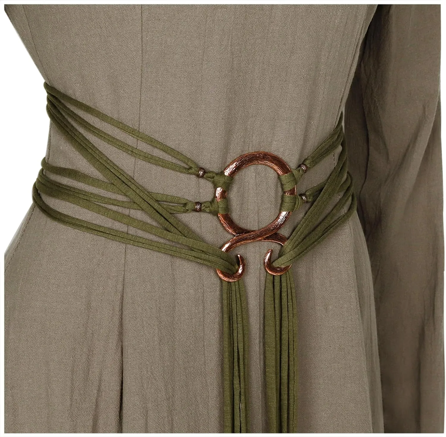 L'VOW Viking Troll Cross Belt Women Medieval Extra Long Rope Belt for Norse Witch Shaman Pagan Ren Faire Accessory
