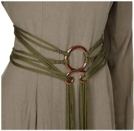 L'VOW Viking Troll Cross Belt Women Medieval Extra Long Rope Belt for Norse Witch Shaman Pagan Ren Faire Accessory