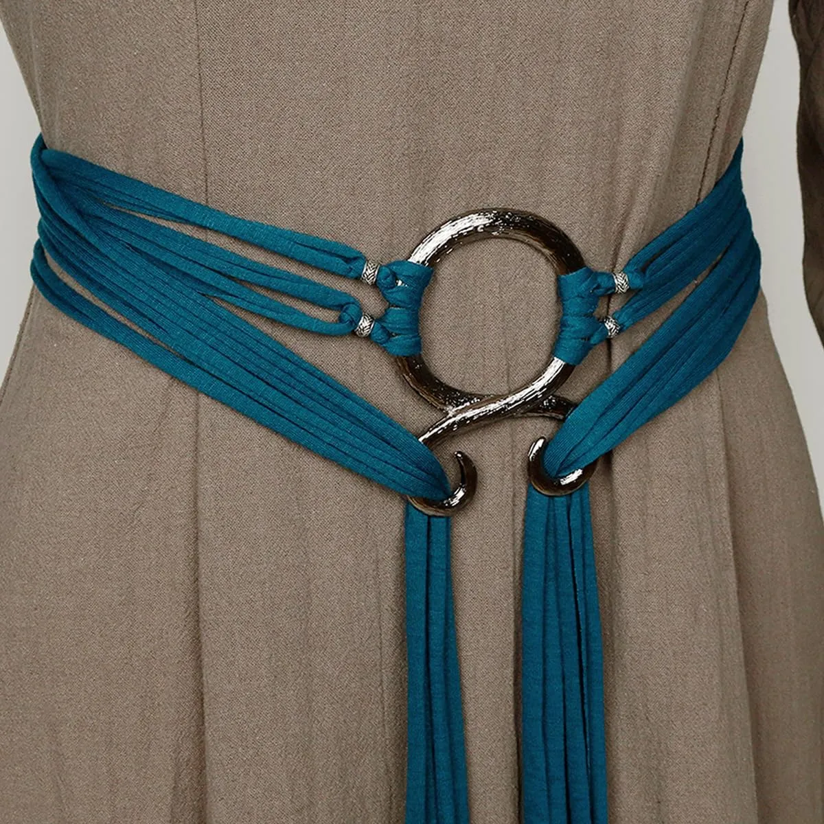 L'VOW Viking Troll Cross Belt Women Medieval Extra Long Rope Belt for Norse Witch Shaman Pagan Ren Faire Accessory
