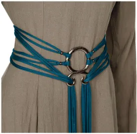 L'VOW Viking Troll Cross Belt Women Medieval Extra Long Rope Belt for Norse Witch Shaman Pagan Ren Faire Accessory