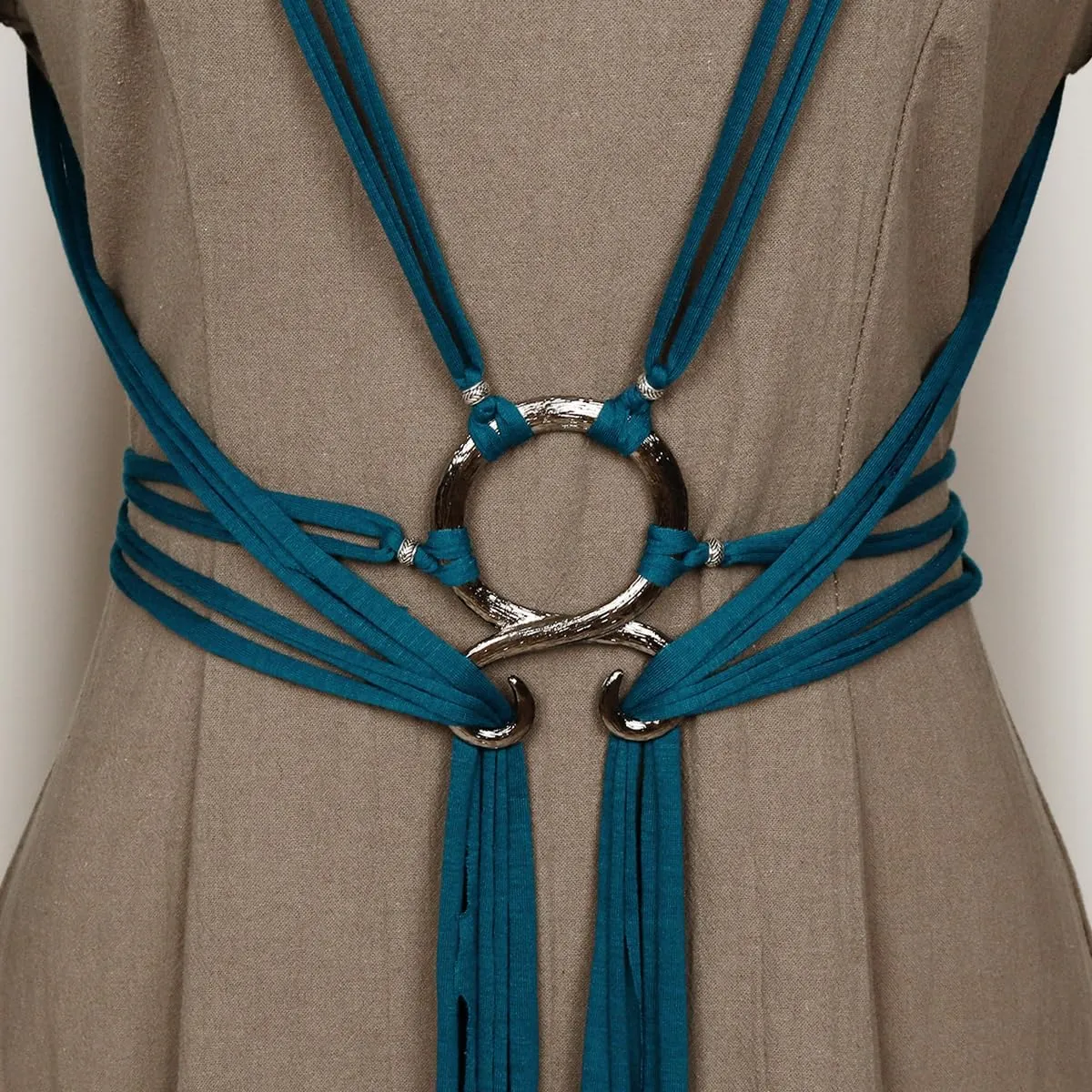 L'VOW Viking Troll Cross Belt Women Medieval Extra Long Rope Belt for Norse Witch Shaman Pagan Ren Faire Accessory