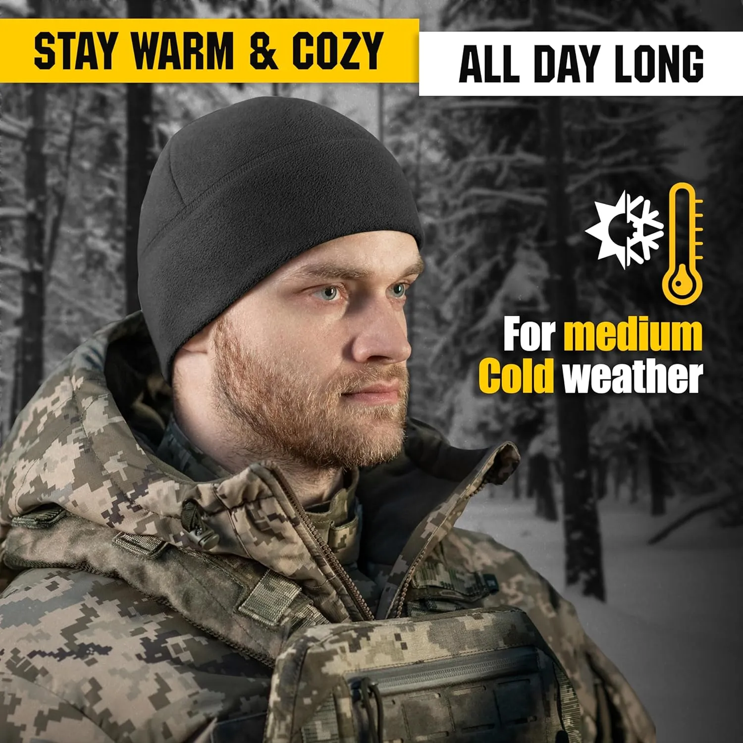 M-Tac Elite Fleece Watch Cap - Military Tactical Beanie Hat Winter Skull Cap
