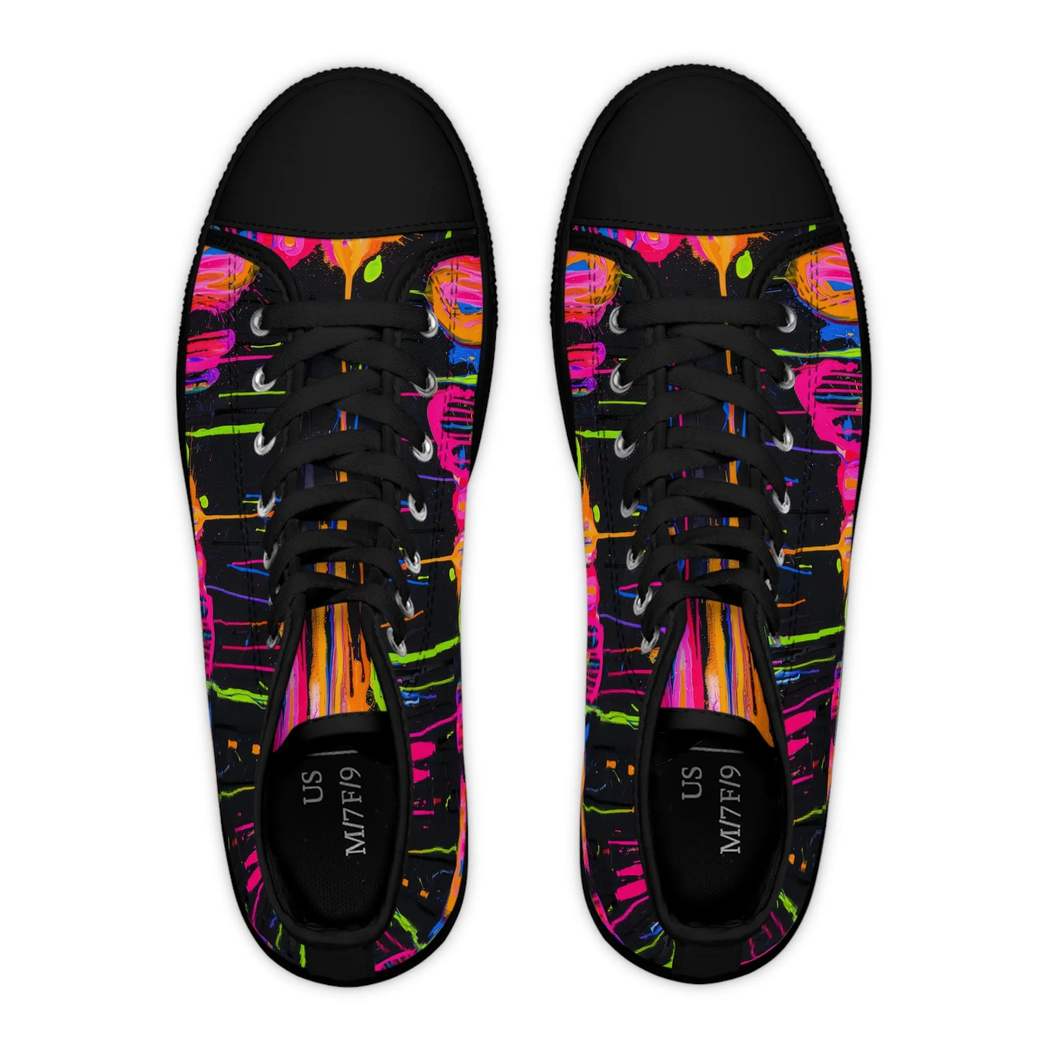 Neon Paint Drips - Women's High Top Sneakers