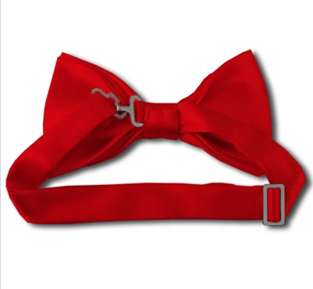 New Solid Satin Pretied Bow Ties  - Eggplant Purple