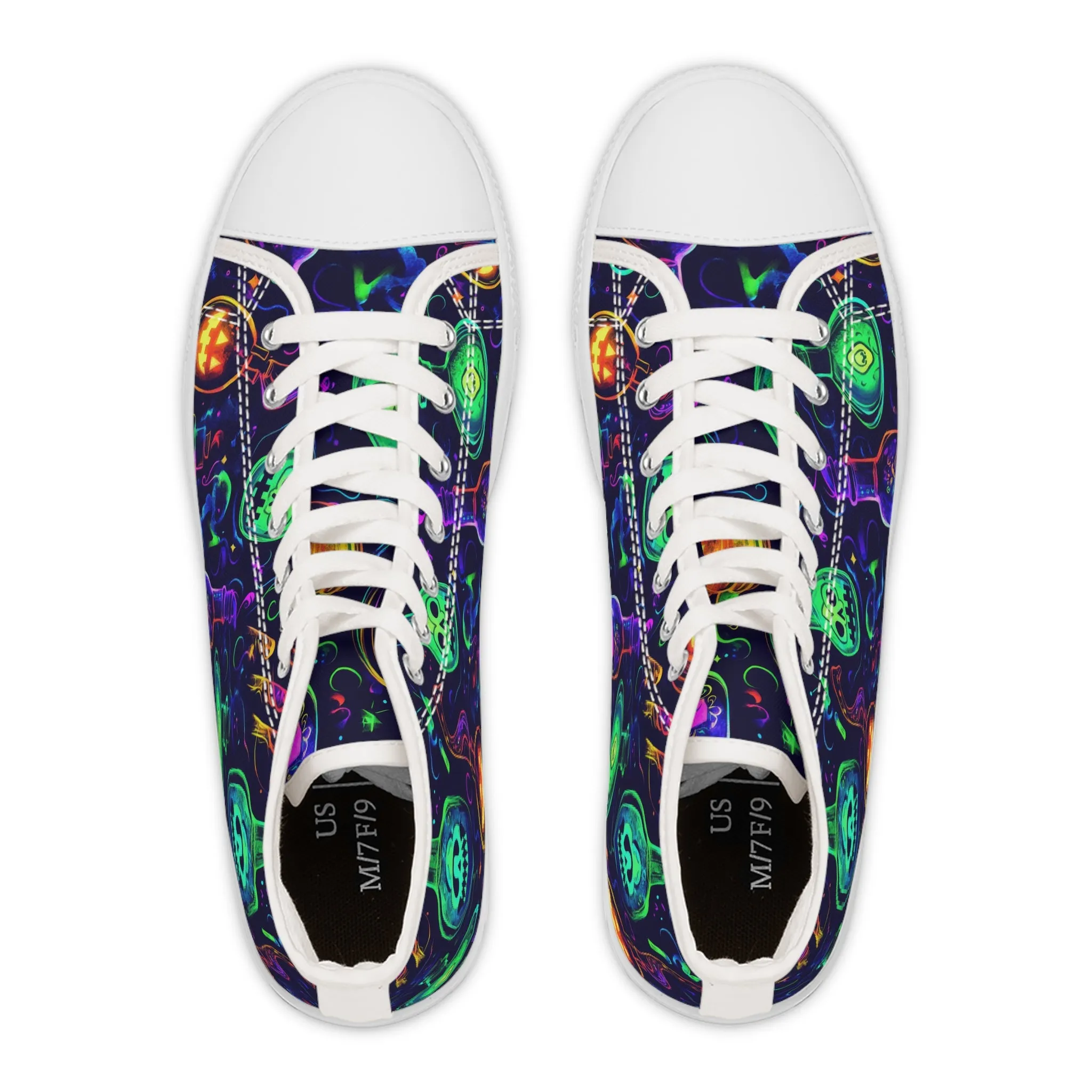 Pastel Halloween Potion Bottles - Women's High Top Sneakers