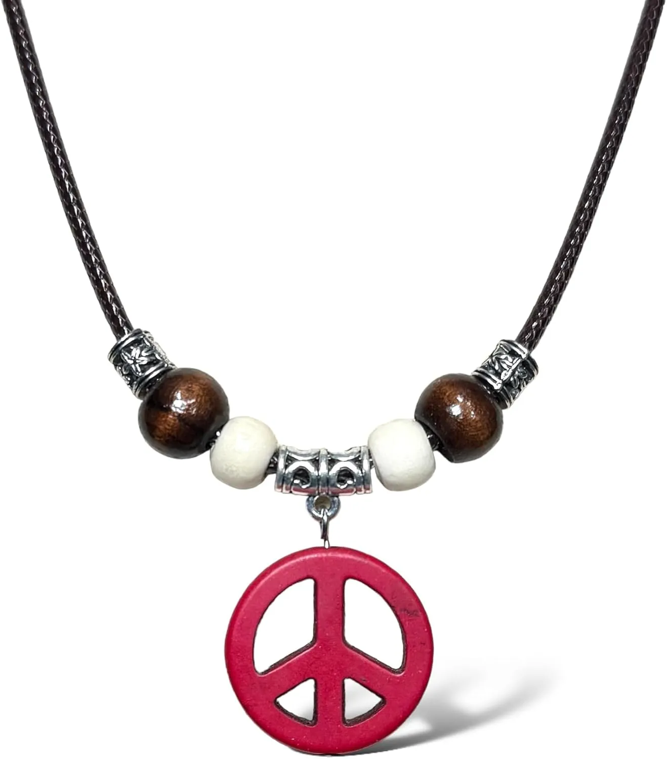 Peace Sign Symbol Necklace Circle Of Peace Sign Symbol Charm Pendant Necklaces Stone Peace Sign Pendant for Men Women Unisex