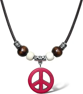 Peace Sign Symbol Necklace Circle Of Peace Sign Symbol Charm Pendant Necklaces Stone Peace Sign Pendant for Men Women Unisex