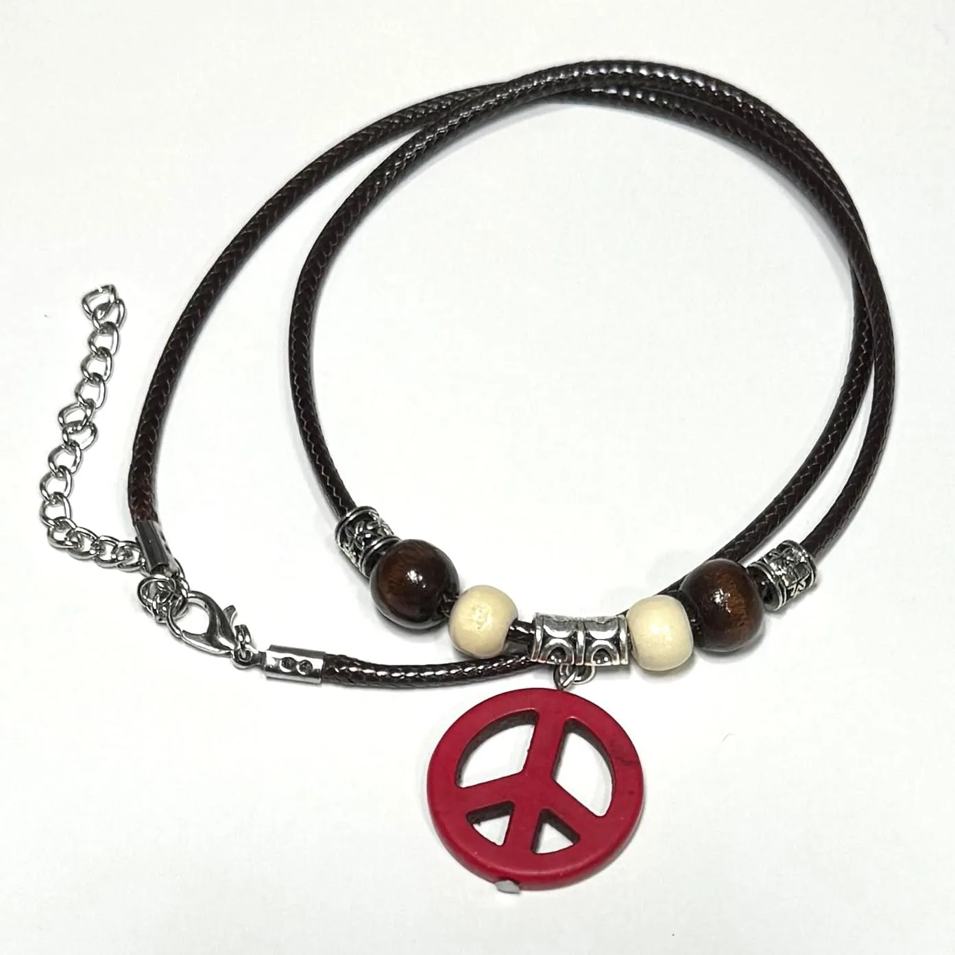 Peace Sign Symbol Necklace Circle Of Peace Sign Symbol Charm Pendant Necklaces Stone Peace Sign Pendant for Men Women Unisex