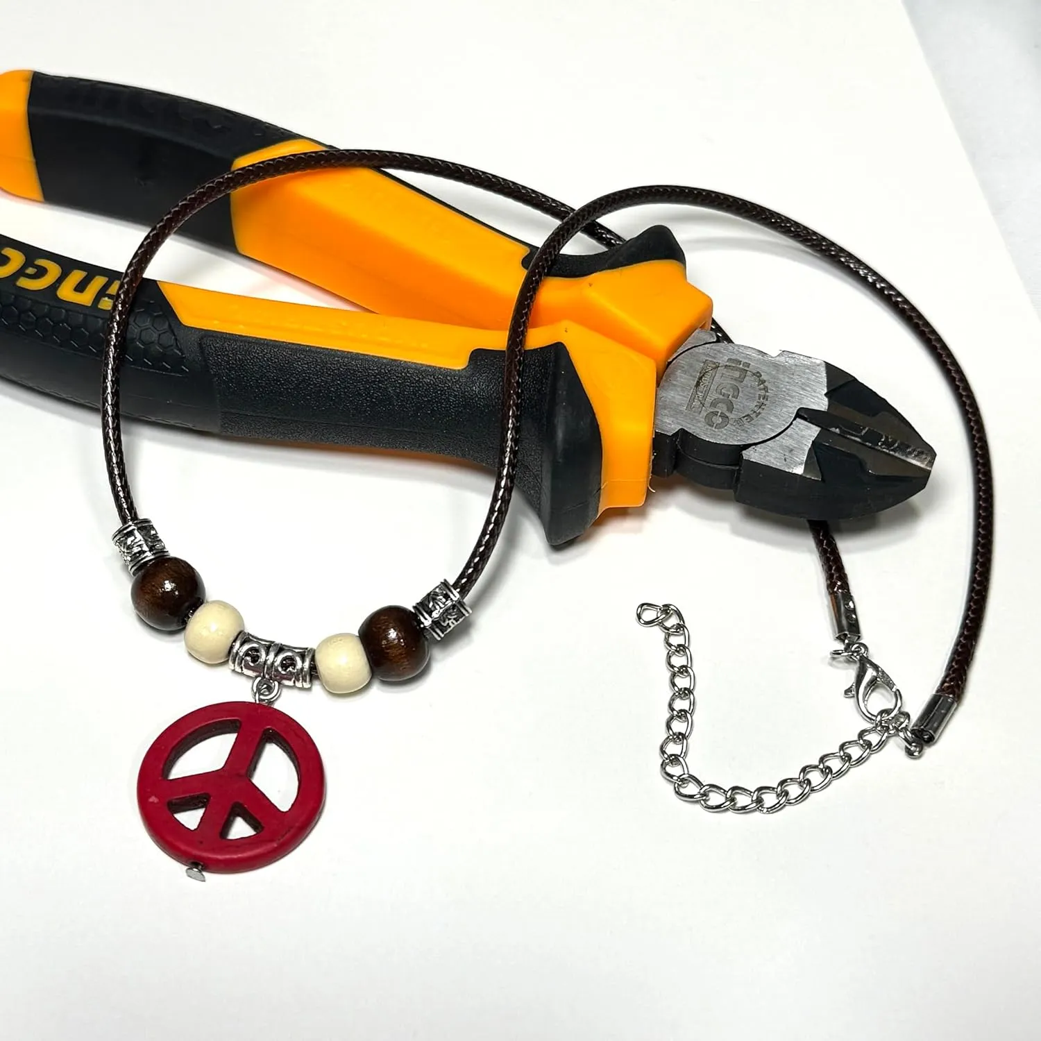 Peace Sign Symbol Necklace Circle Of Peace Sign Symbol Charm Pendant Necklaces Stone Peace Sign Pendant for Men Women Unisex