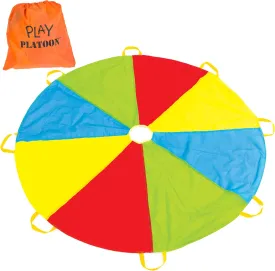 Play Platoon Rainbow Parachute Toy for Kids, 16 ft Parachute Game with 12 Handles for Kids, Elementary School Gym Class PE Equipment, Backyard/Indoor Play Equipment