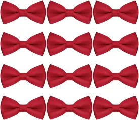 Pre-tied Kids Bow Tie Classic Solid Color Satin Bow Tie Adjustable Neck Bowtie for Kids Wedding Party