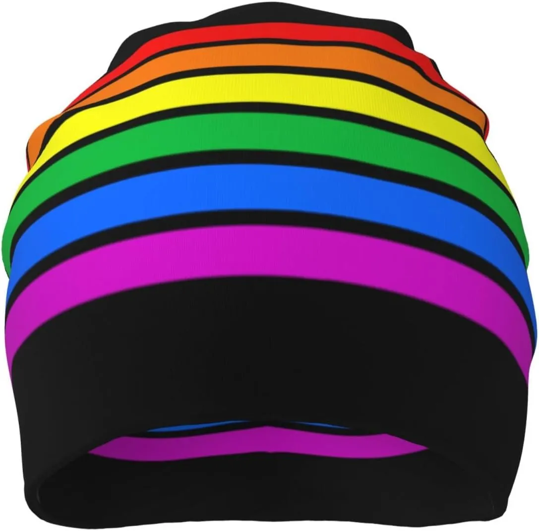 Rainbow Pride Hat,Chemo Headwear for Women for Slouchy Beanie Hat Skull Cap Cancer Headwear Accessories for Women