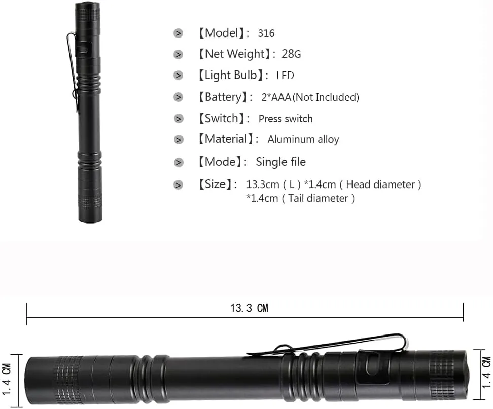 Red LED Pen Flashlights, Mini, Waterproof Pocket Flashlight with Clip, Small Red Light Flashlights for Work,Astronomy, Aviation, Night Observation (5 Pack Red Light)