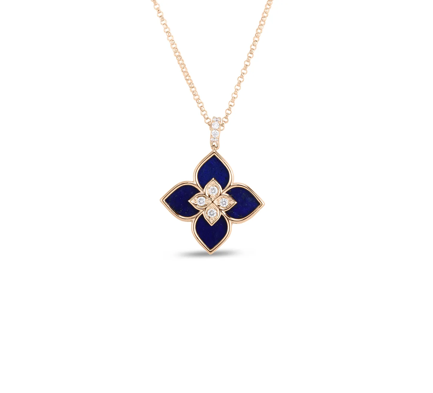 Roberto Coin Venetian Princess Small Lapis and Diamond Necklace
