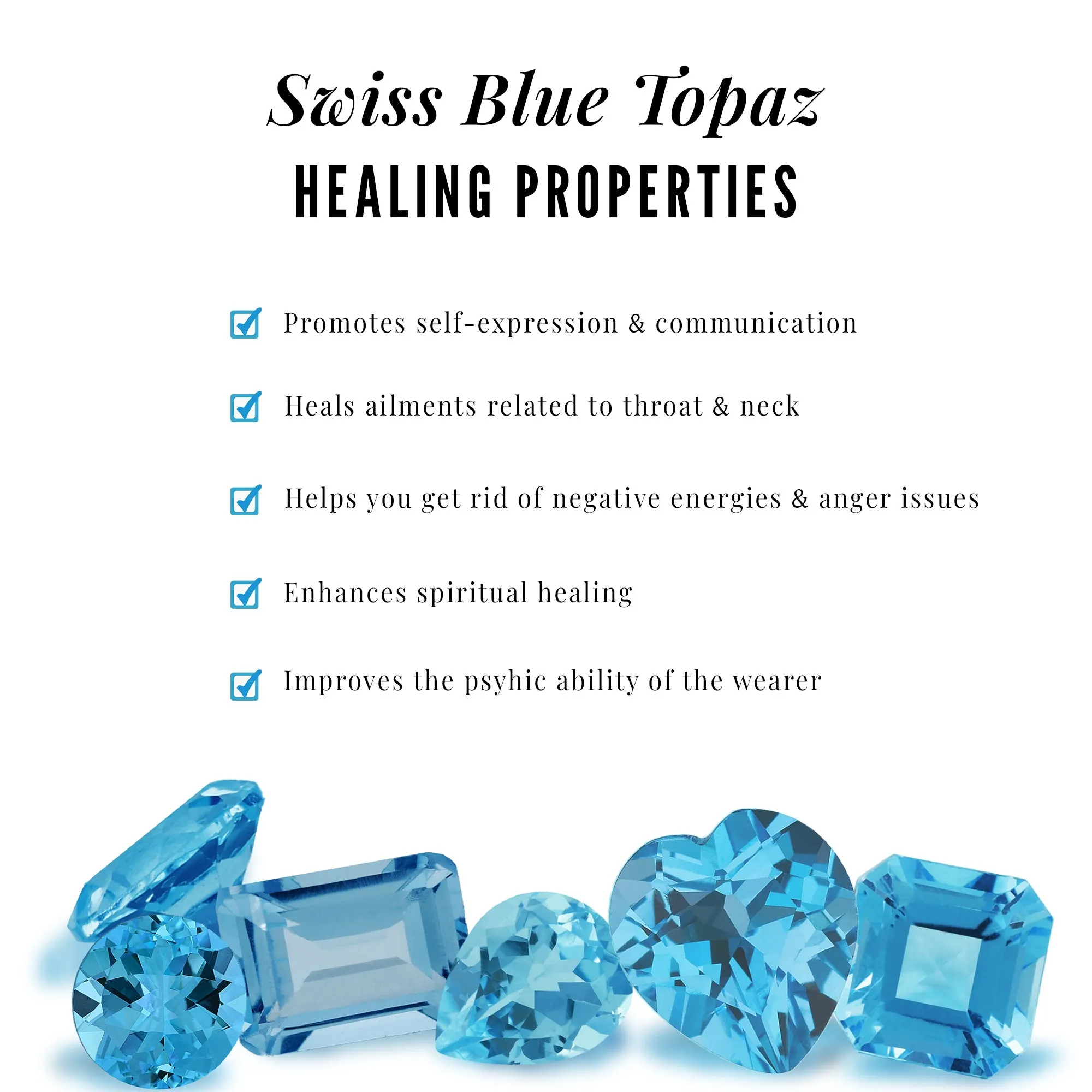 Round Swiss Blue Topaz Designer Engagement Ring with Diamond