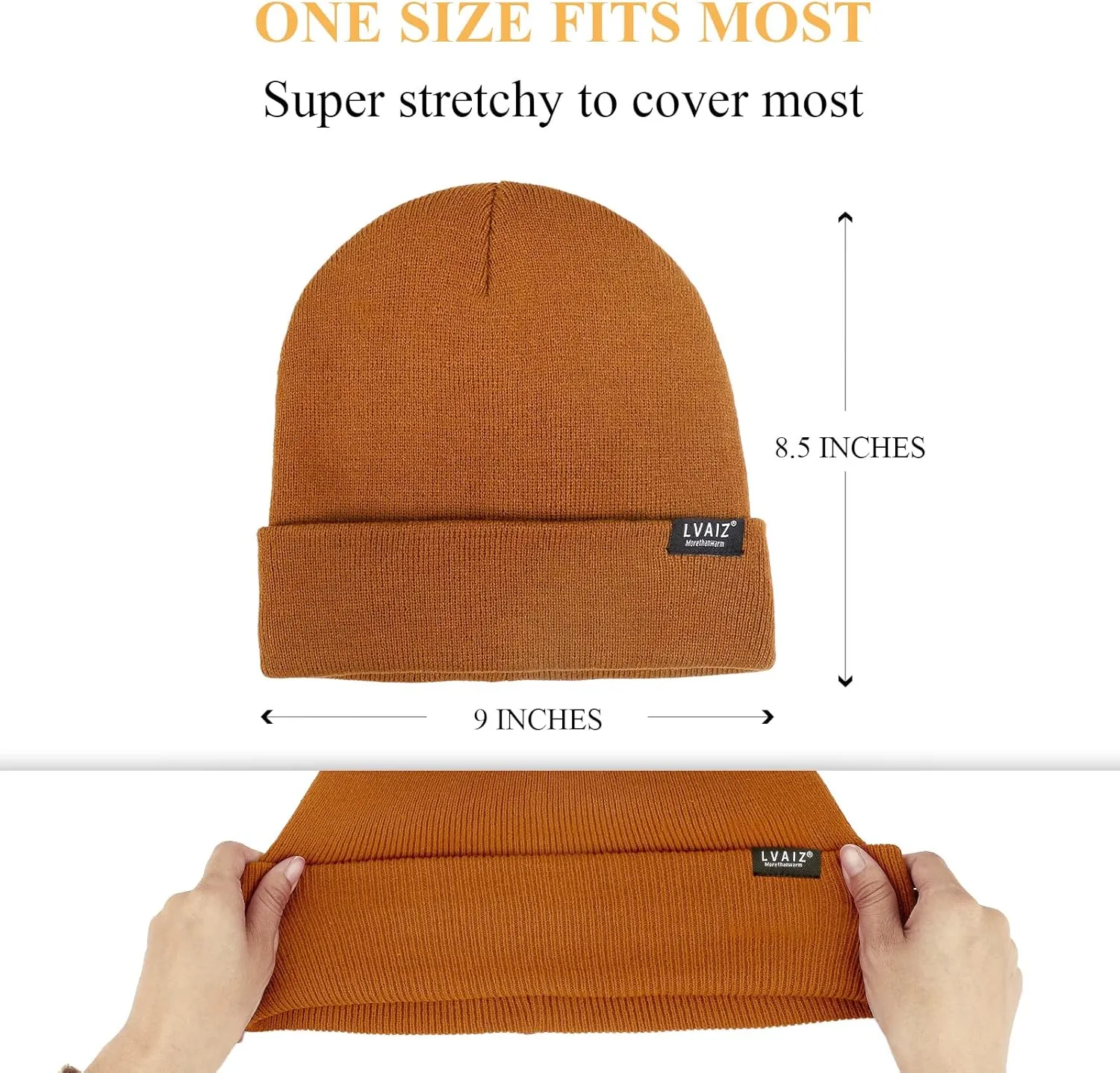 Satin Lined Winter Beanie Hats for Women Knitted Watch Hat with Silk Lining Unisex Solid Skull Cap