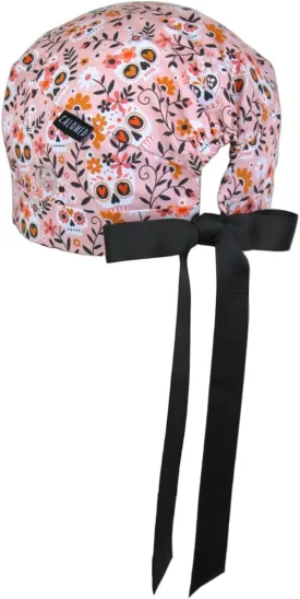 Scrub Cap for Women, Short Hair Style Scrub Caps, Working Hat, Head Cover with Ribbons and Buttons, Short Hair