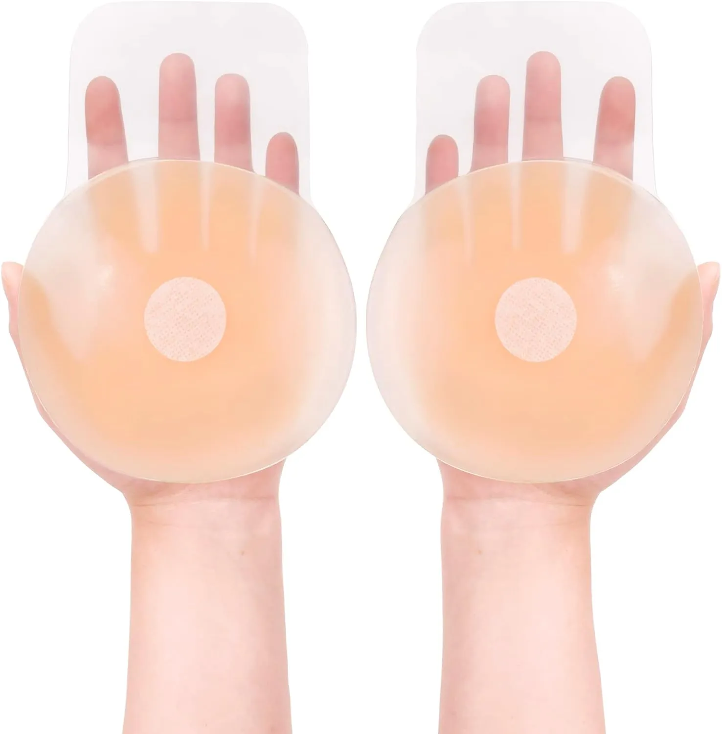 Shintrend Nipple Cover for Women: Silicone Breast Lift Pasties 5.1inch Reusable Adhesive Sticky Bra with Bob Tape