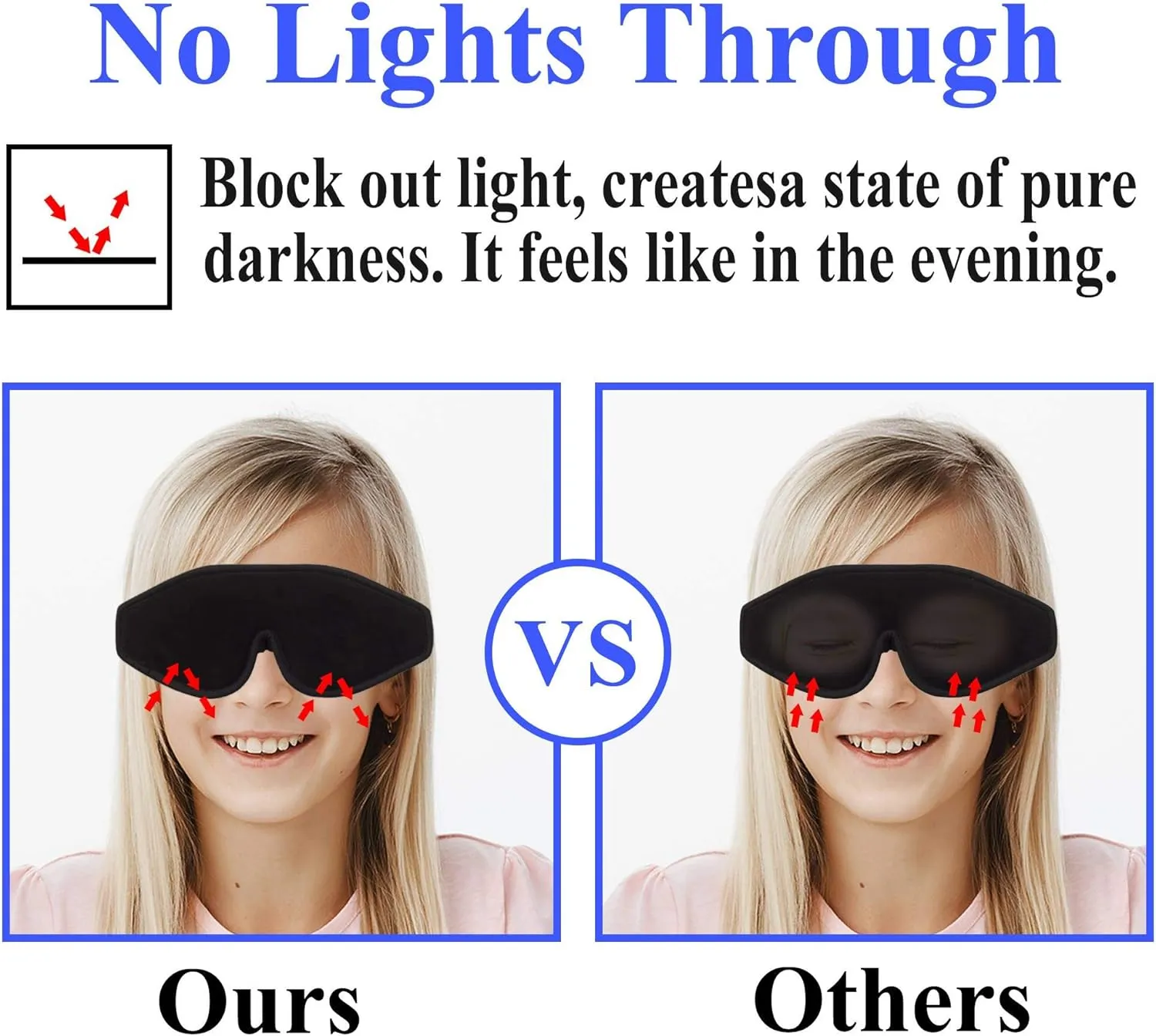 Sleep Mask for Kids with Blockout Light - Memory Foam 3D Contoured Eye Mask - Eye Cover & Travel Sleep Mask, Blindfolds for Kids, Girls, Boys (Grey)