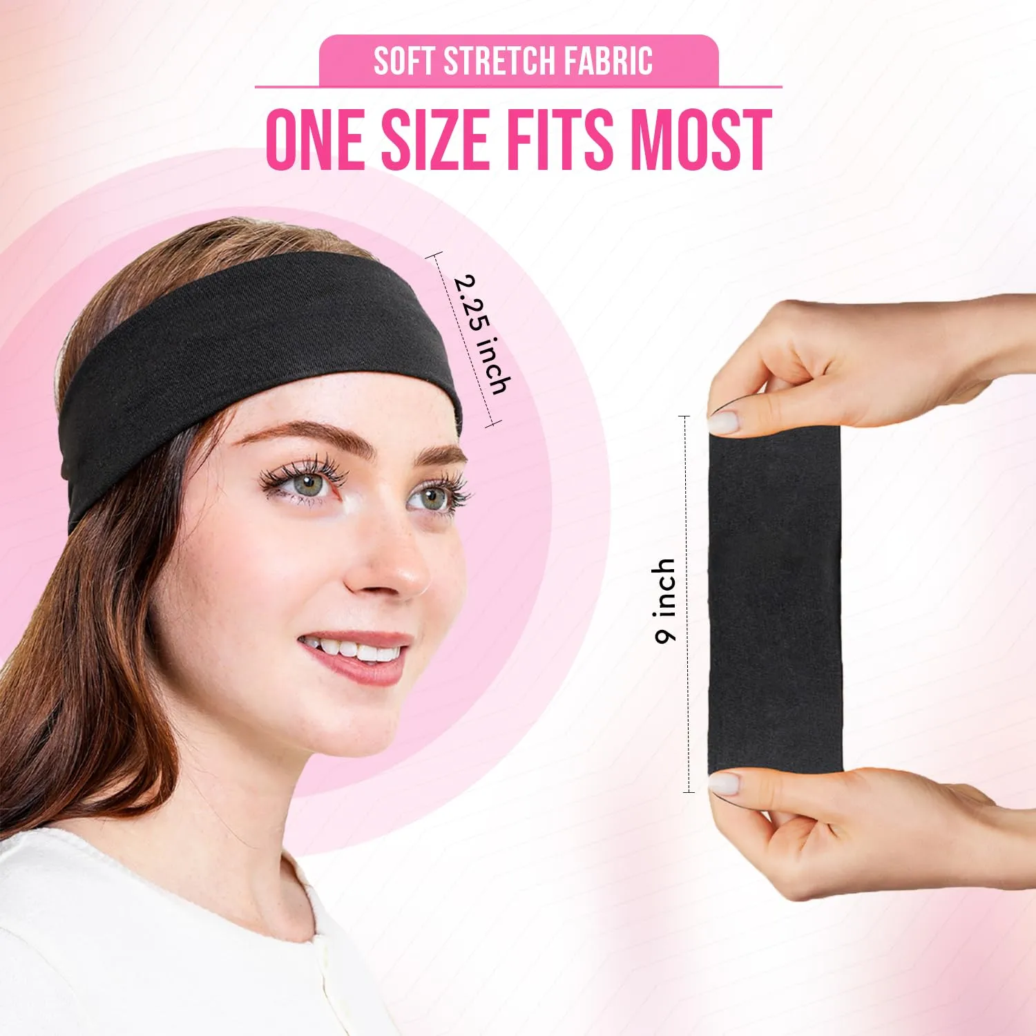 Styla Hair Headbands for Women Stretch Fashion Head Bands 10 Pack Non-Slip Head Wraps Great for Spa, Sports, Yoga, Pilates, Running, Gym Headband, Workouts (Variety)