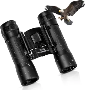 TrekTonic Compact 10x25 High Powered Binoculars For Adults and Kids, Portable with Neck Strap, Birdwatching, Outdoor Activities