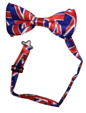Union Jack Flag Bow Tie British Jubilee Pre Tied English GB UK Fancy Dress Accessory