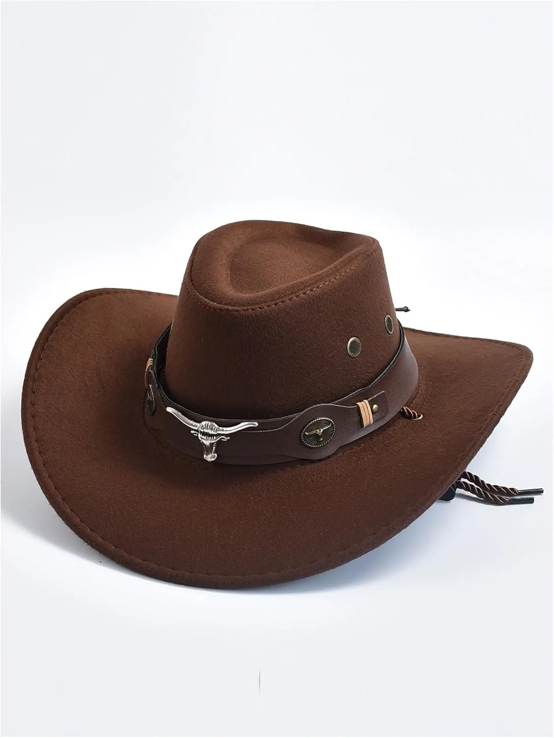 Verdusa Women's Wide Brim Cowboy Hat Western Cowgirl Hats with Belt Buckle