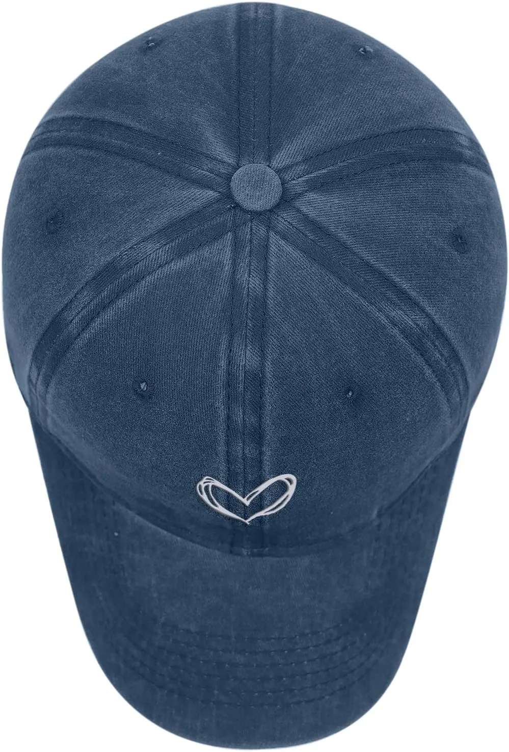 Vintage Heart Embroidered Baseball Cap Distressed Adjustable Hat for Women Low Profile Dad Hats Unisex Cotton Cap