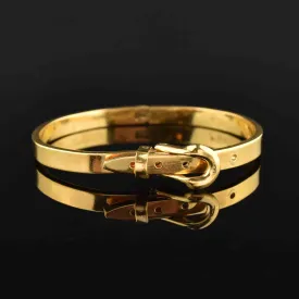 Vintage Mexico Sterling Silver Gilt Buckle Cuff Bracelet