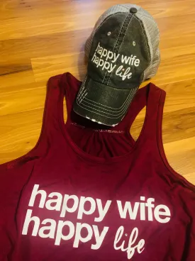Wife, wifey & bride | Hats OR tanks { Happy wife happy life } Assorted colors/styles.