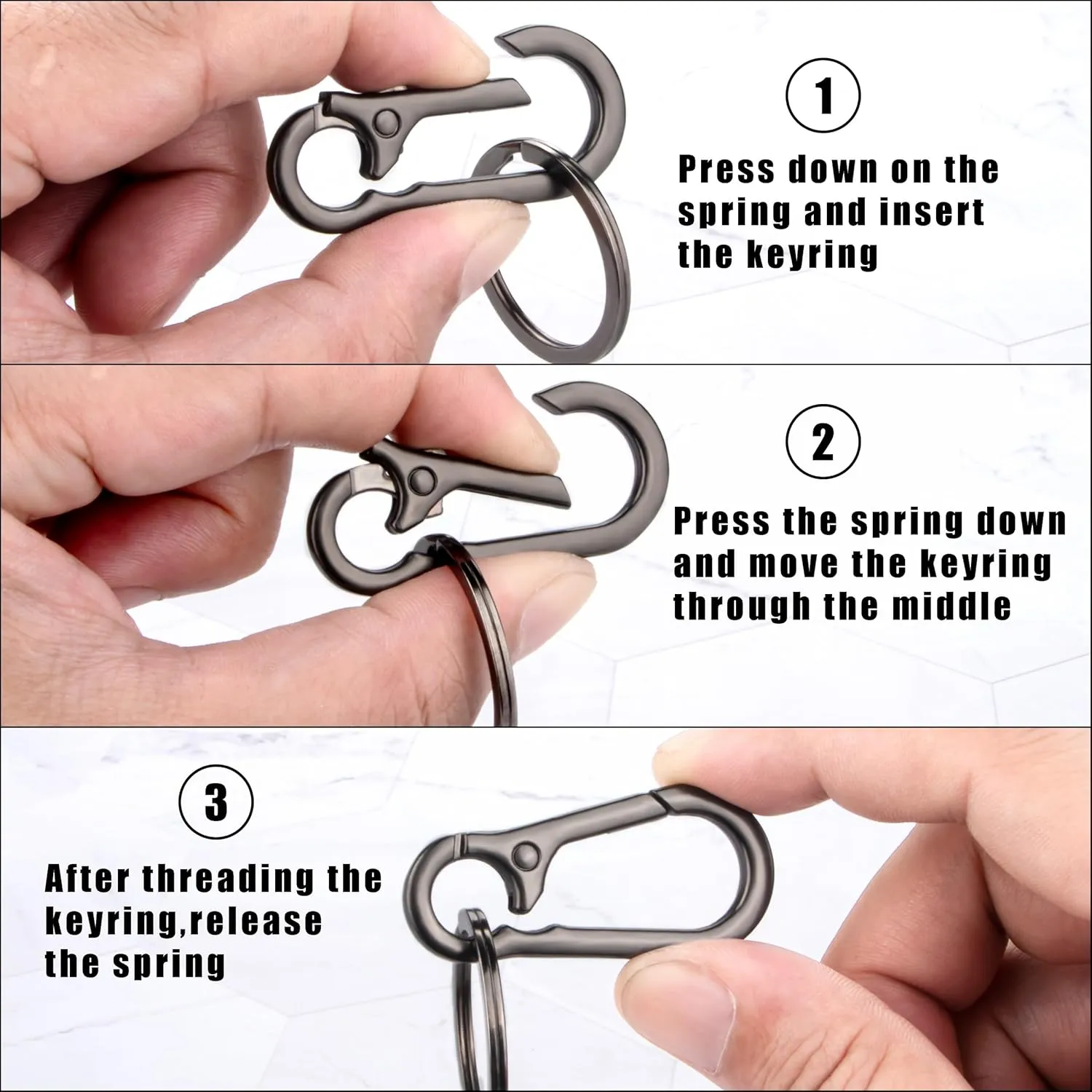 Wikavanli Metal Keychains Keyring Key Chain Ring Clip Holder Organizer for Home Car Keys Key Finder Women Men