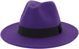 Women Vintage Wide Brim Fedora Hat with Belt Buckle Men Women Wide Brim Panama Hat Jazz Hat Cap