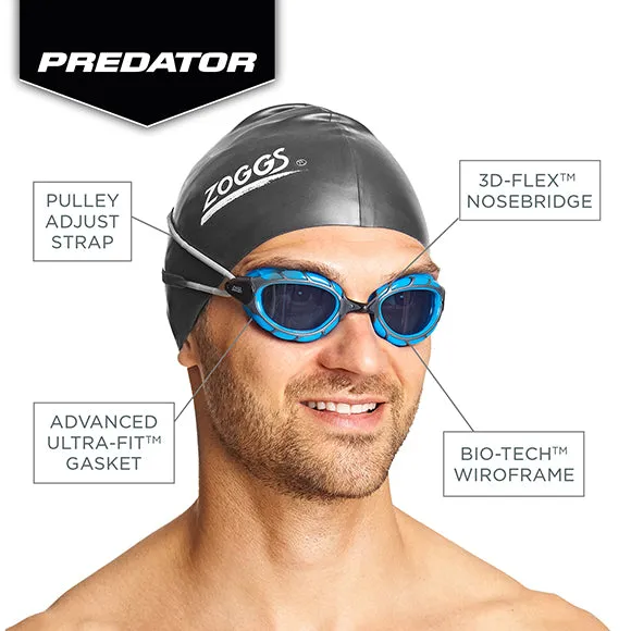 Zoggs Predator Goggles Regular Profile Fit Tinted Lenses
